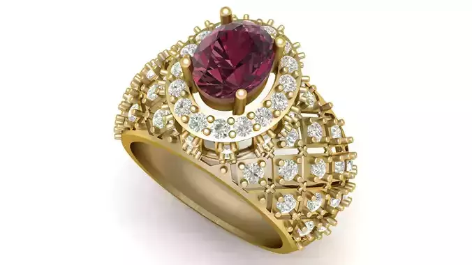 LUXURY CROWN RING 3D PRINTABLE MODEL