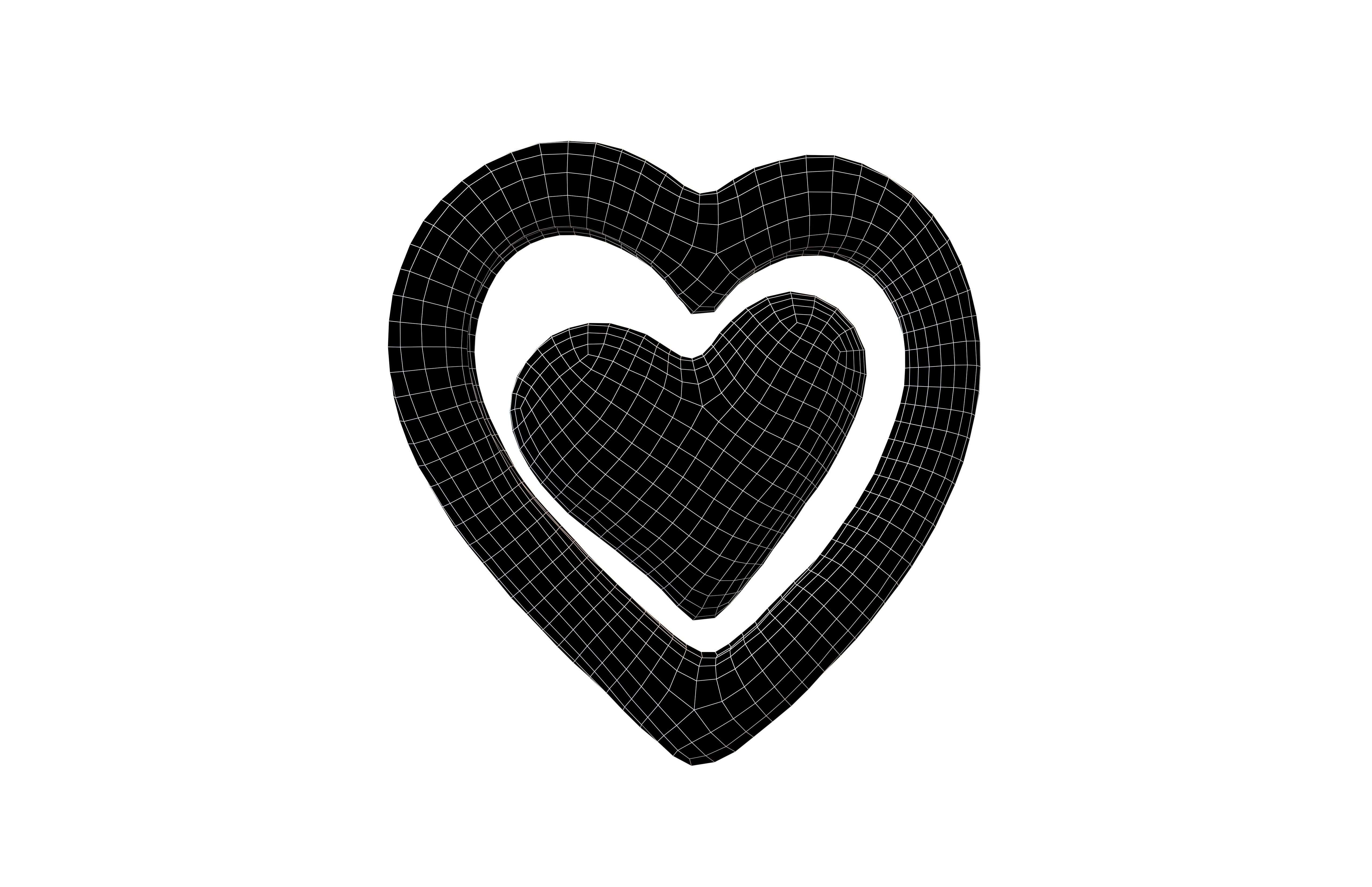 Heart Icon v1 002 Low-poly 3D model_6