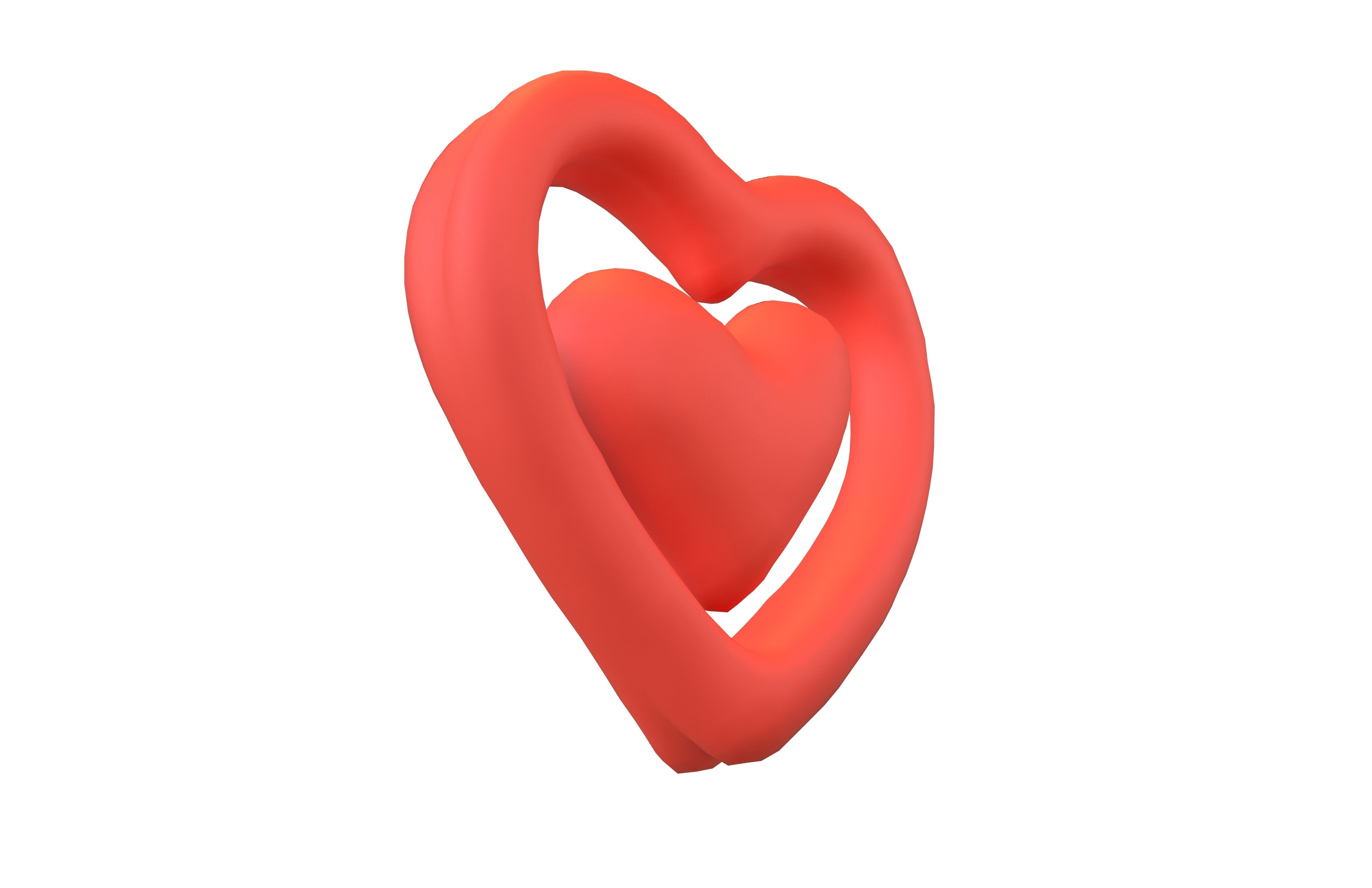 Heart Icon v1 002 Low-poly 3D model_3