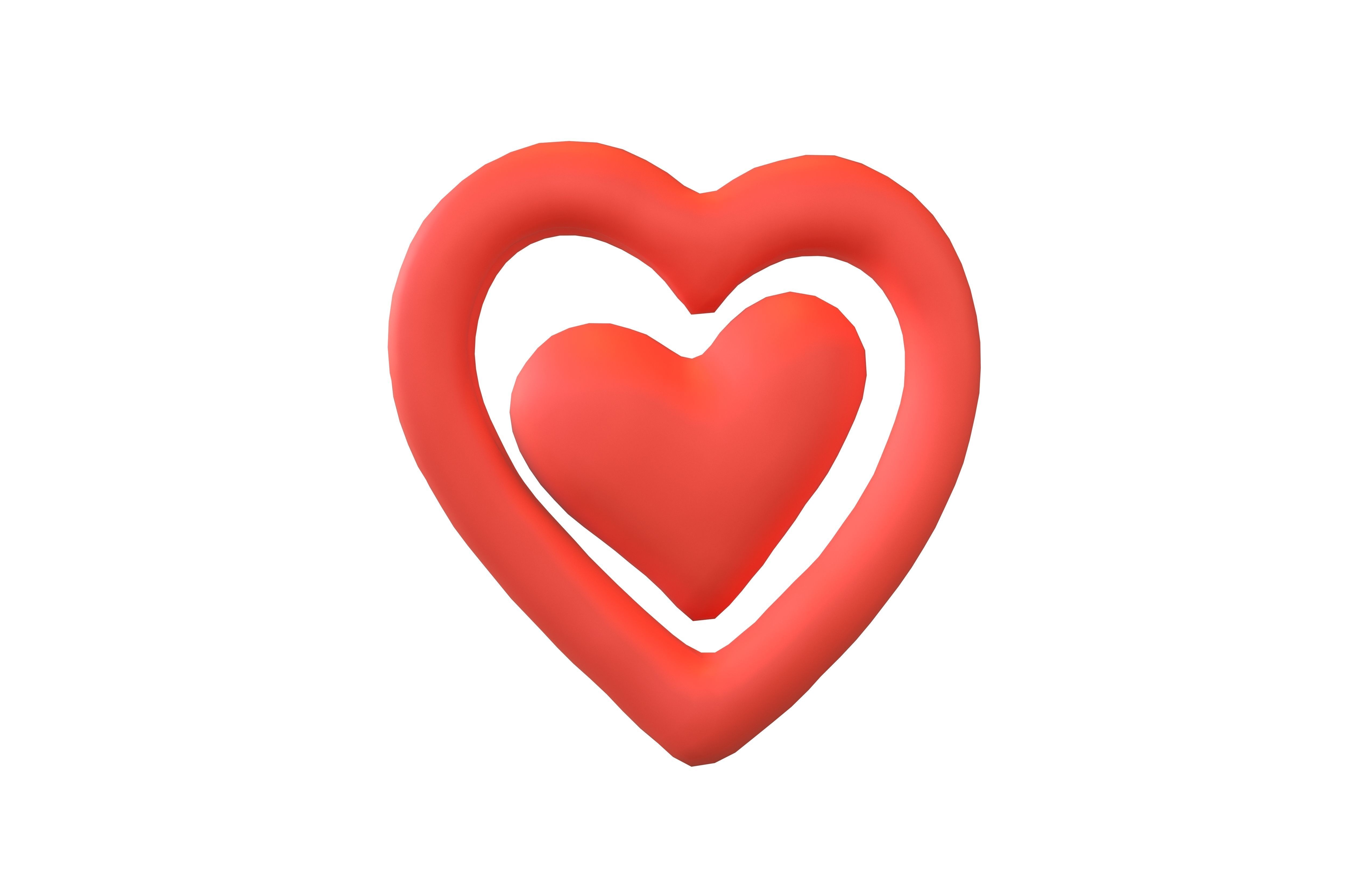 Heart Icon v1 002 Low-poly 3D model_1