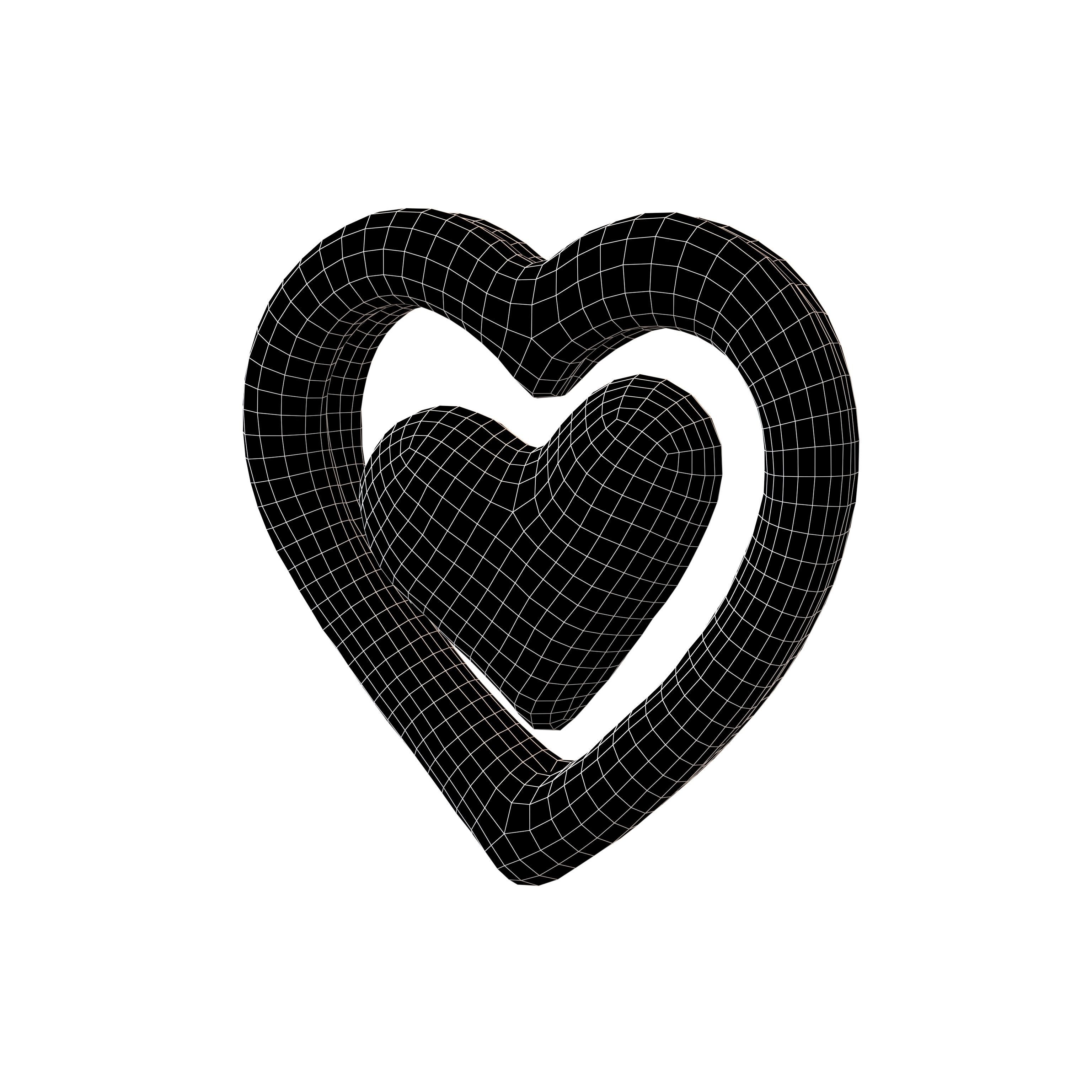 Heart Icon v1 002 Low-poly 3D model_5