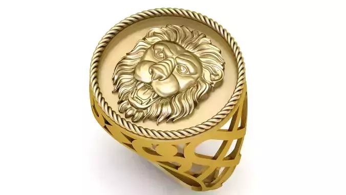 LION FACE RING FOR MEN 3D PRINTABLE MODEL