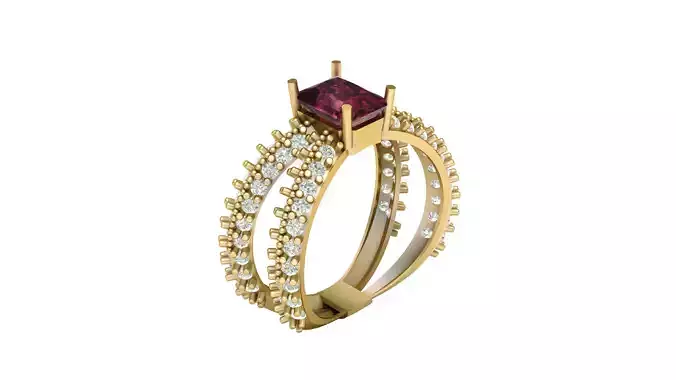 DIMOND WEDDING RING FOR WOMEN 3D PRINTABLE MODEL