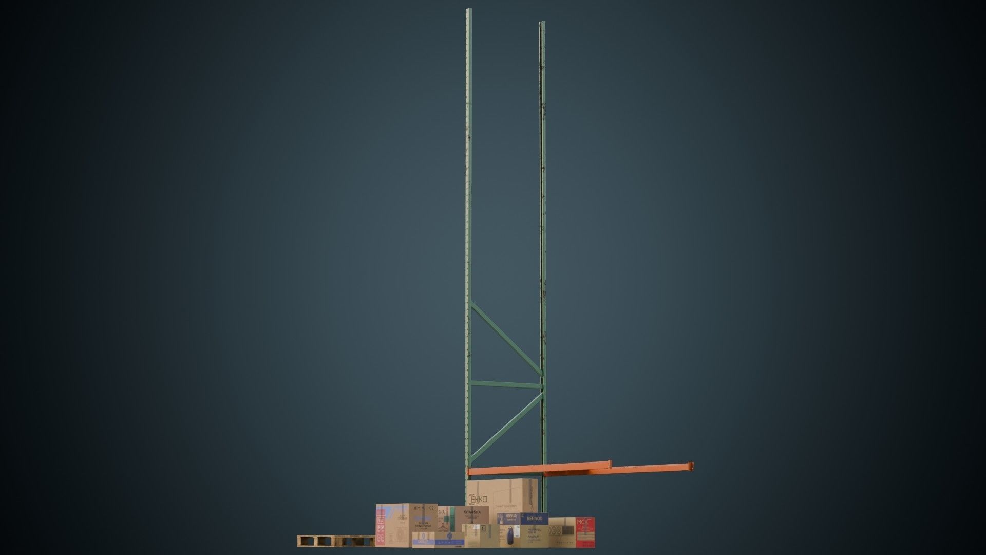 Cardboard Boxes Pallet And Shelf 2B Low-poly 3D model_6