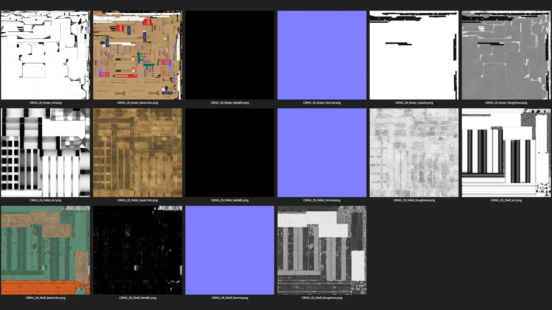 Cardboard Boxes Pallet And Shelf 2B Low-poly 3D model_15
