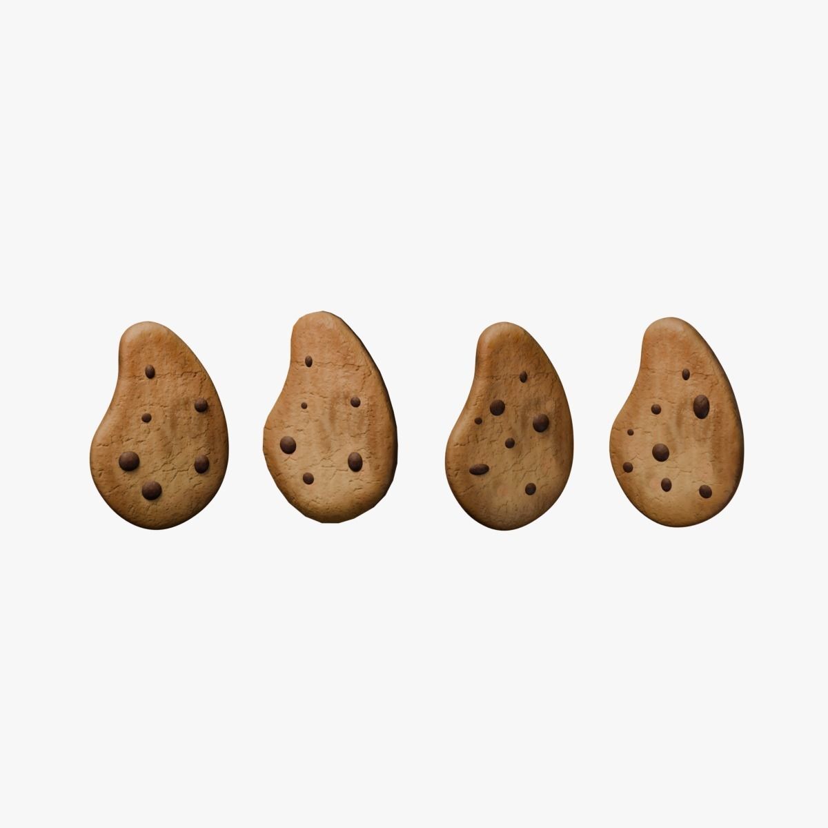 Chocolate chip biscuit 3D model_6