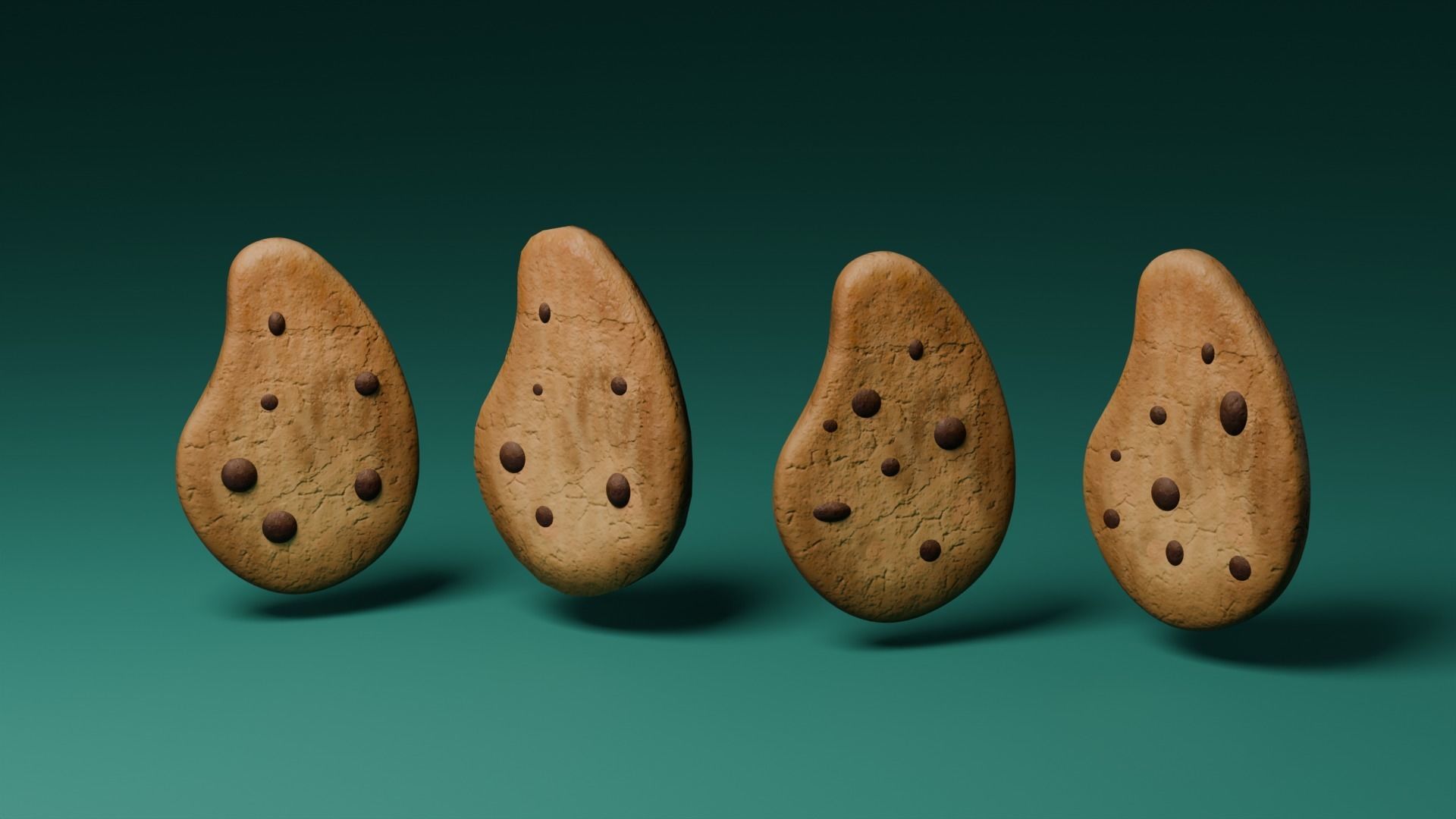 Chocolate chip biscuit 3D model_9