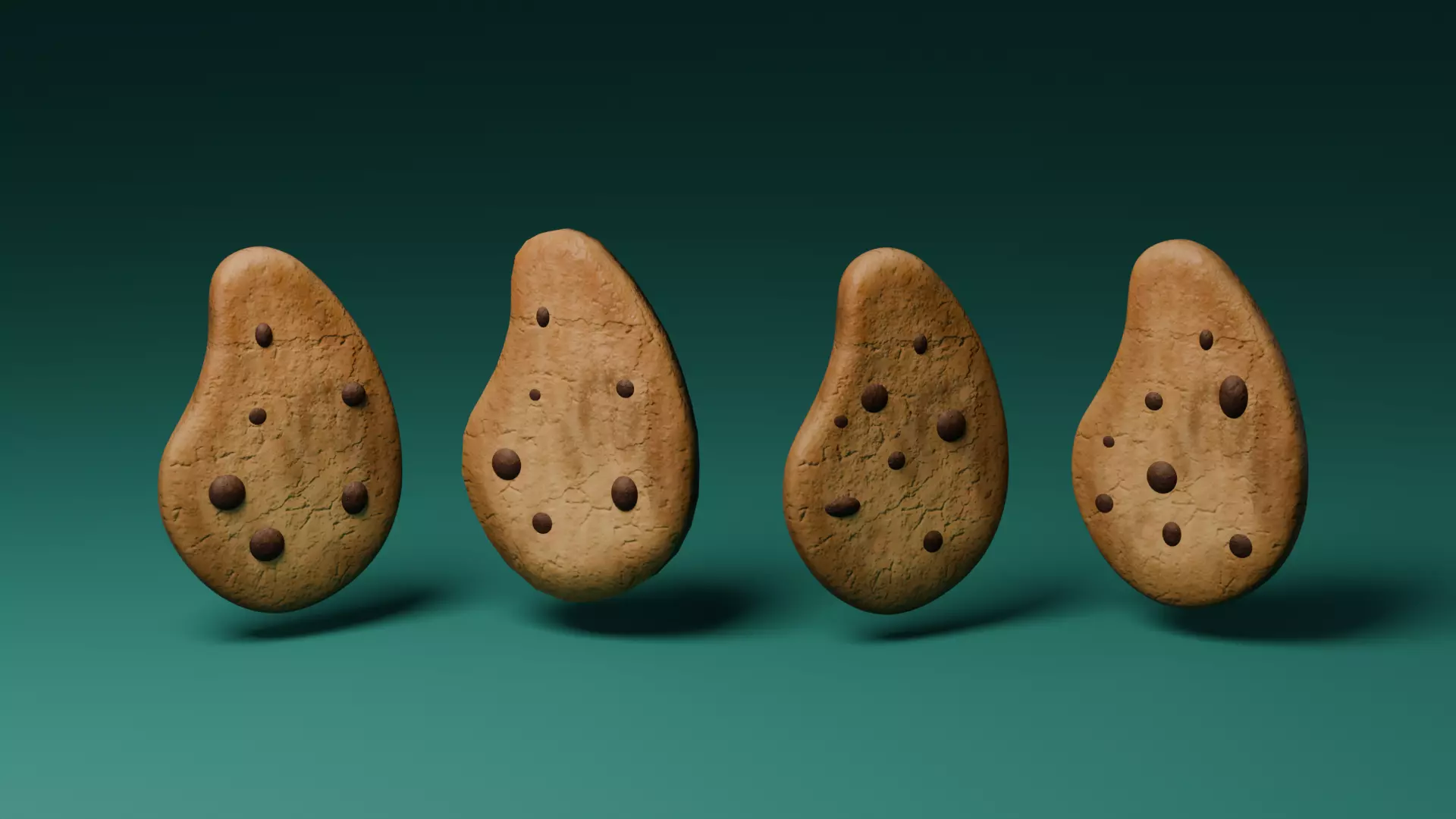 Chocolate chip biscuit 3D model_0