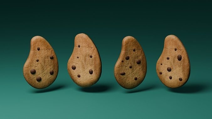 Chocolate chip biscuit 3D model