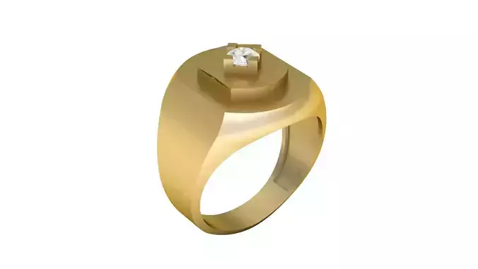 Single Diamond Ring 3d Printable Model