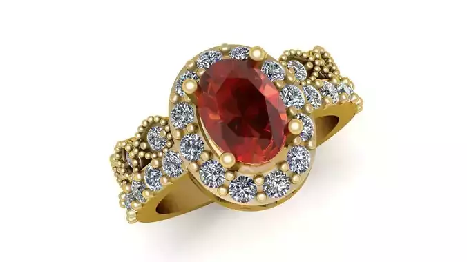 FILIGREE DIMOND RING FOR WOMEN 3D PRINTABLE MODEL