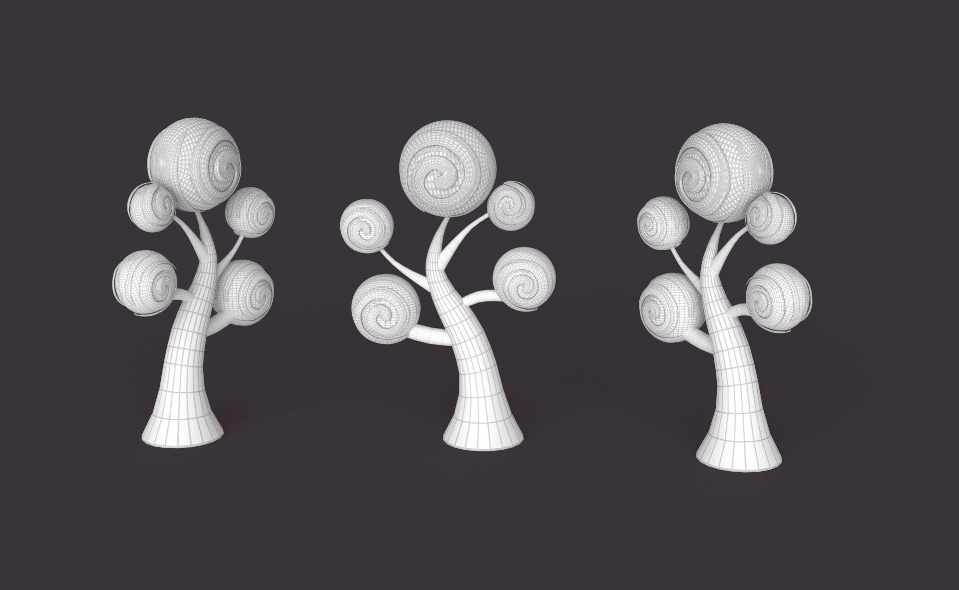 Cartoon Candy Tree 4 Low-poly 3D model_17