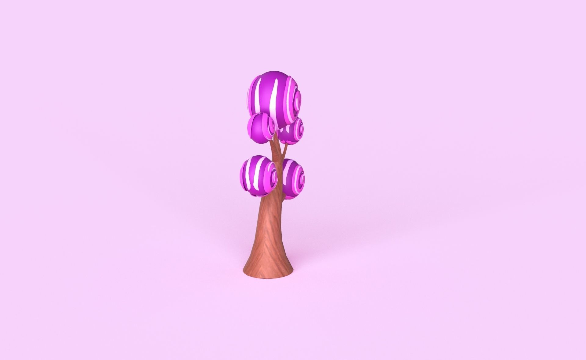 Cartoon Candy Tree 4 Low-poly 3D model_5
