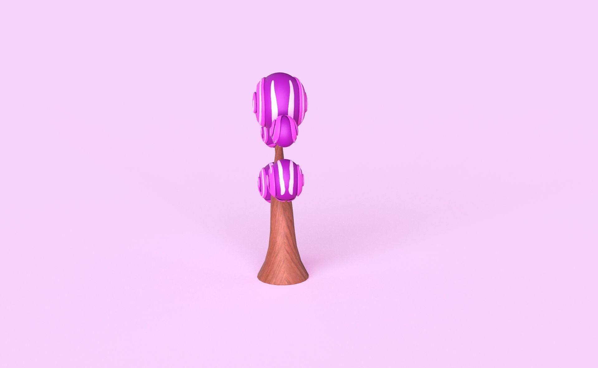 Cartoon Candy Tree 4 Low-poly 3D model_4