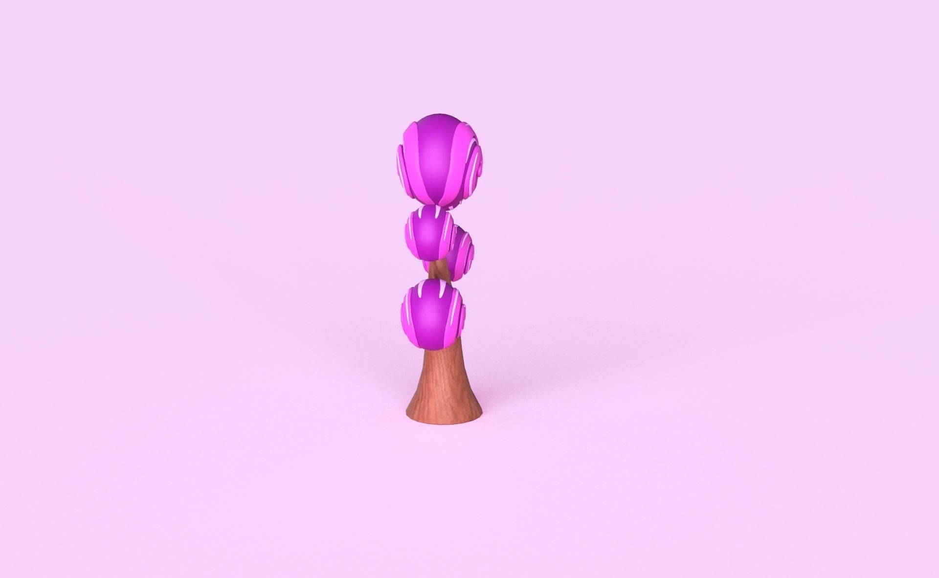 Cartoon Candy Tree 4 Low-poly 3D model_12