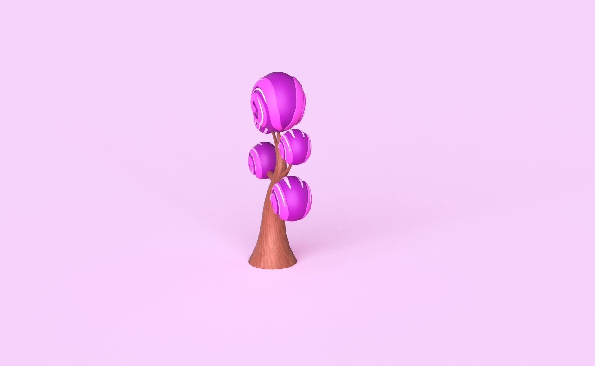 Cartoon Candy Tree 4 Low-poly 3D model_11