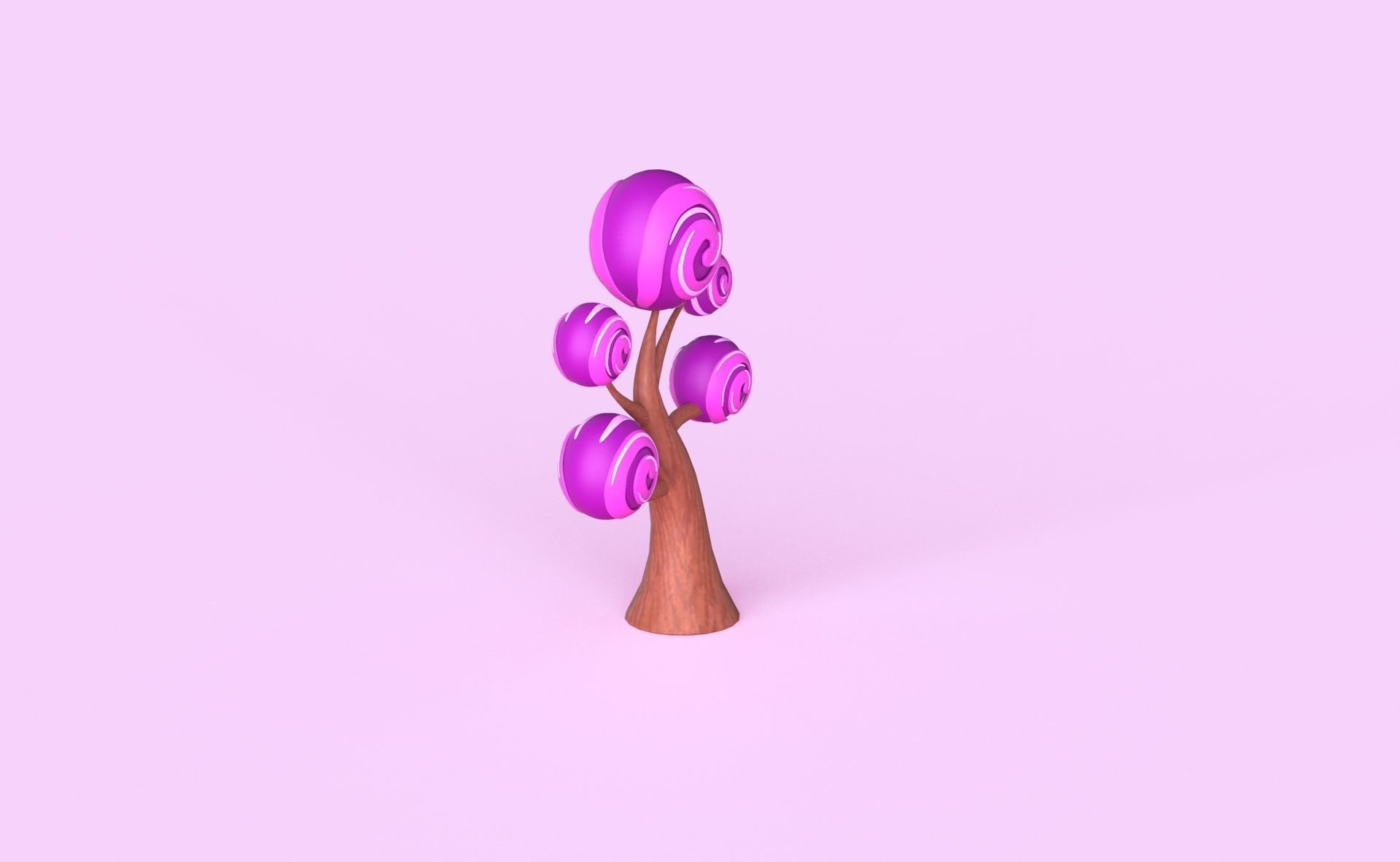 Cartoon Candy Tree 4 Low-poly 3D model_13