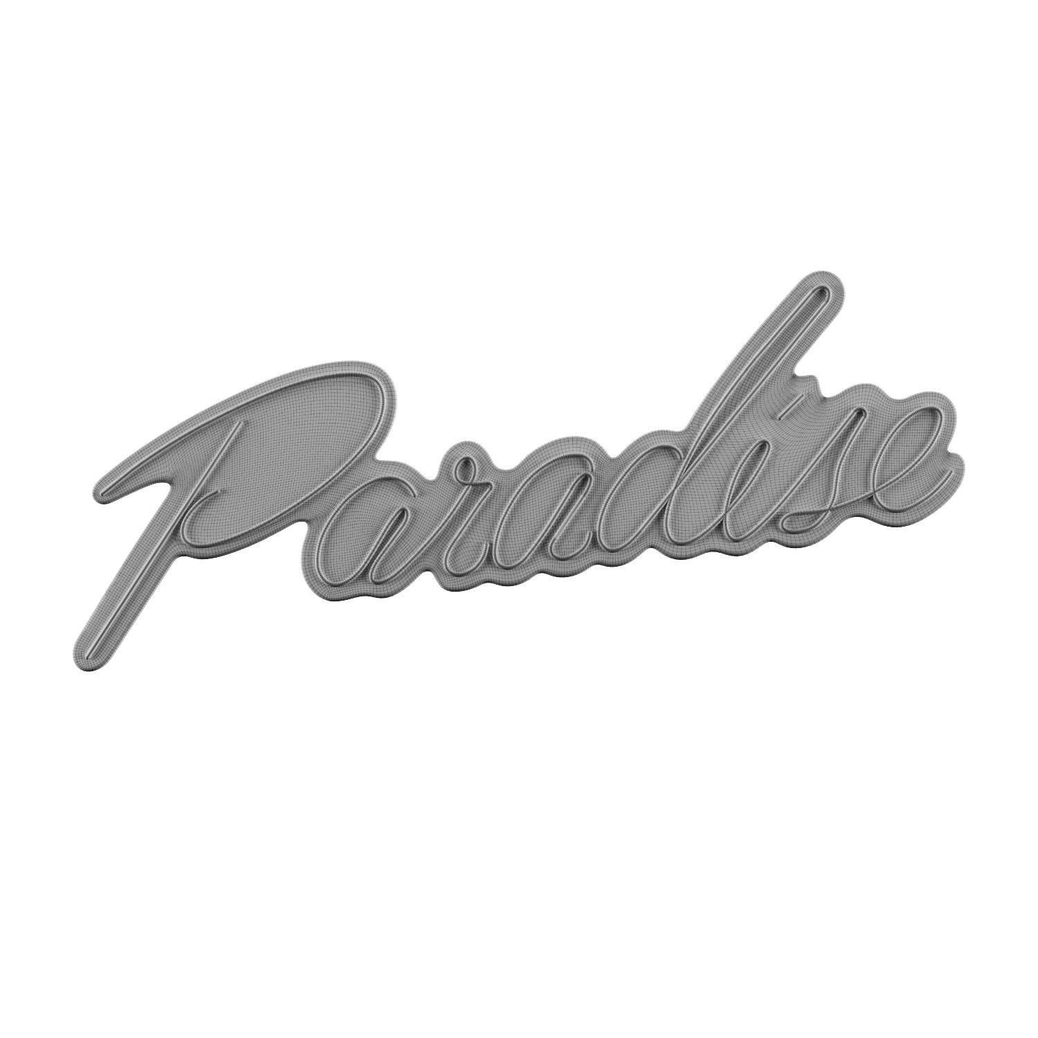 Paradise Neon Sign 3D model_2
