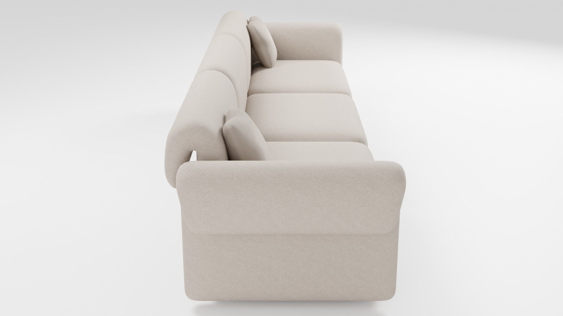 Sofa with elegant shapes in a minimalist style in light colors 3D model_1