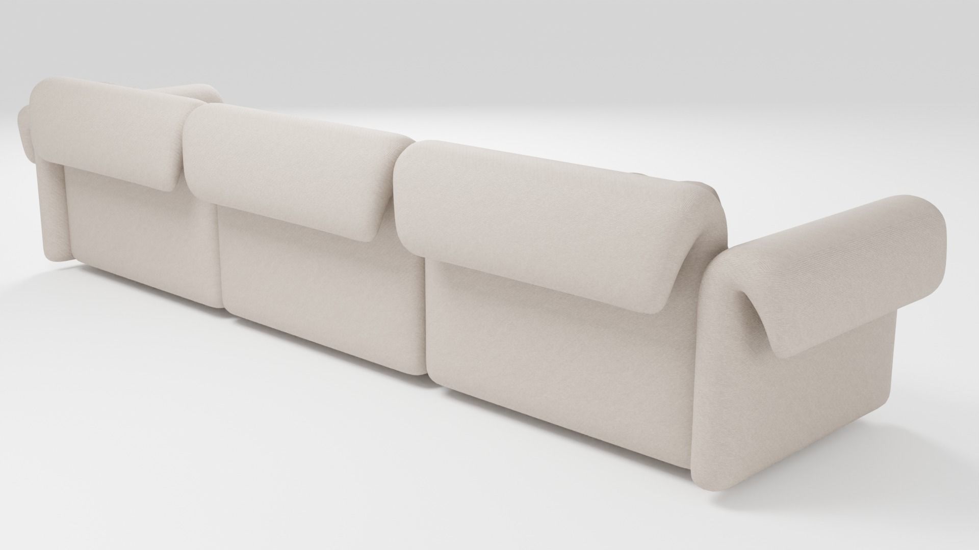 Sofa with elegant shapes in a minimalist style in light colors 3D model_2