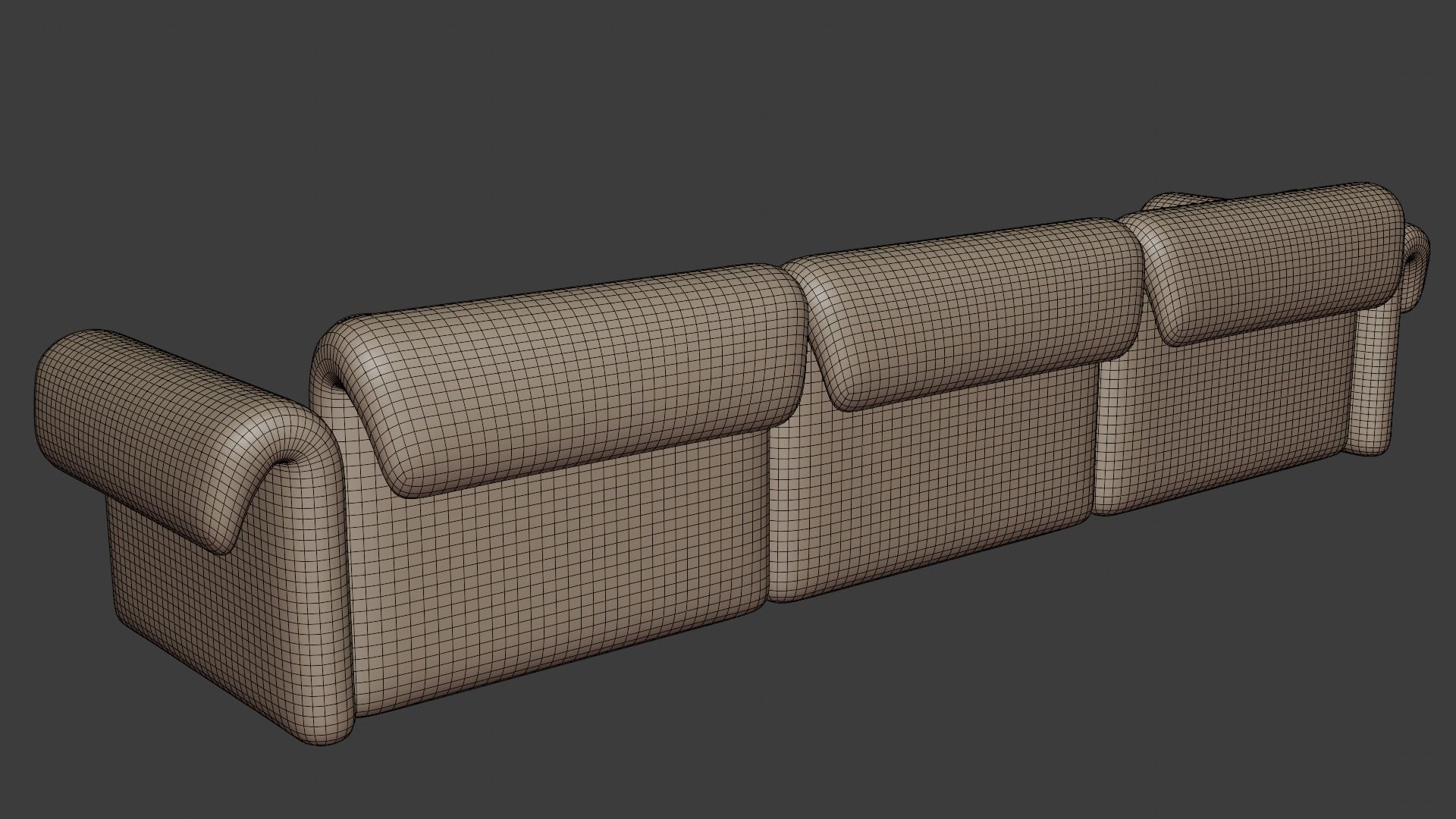 Sofa with elegant shapes in a minimalist style in light colors 3D model_7