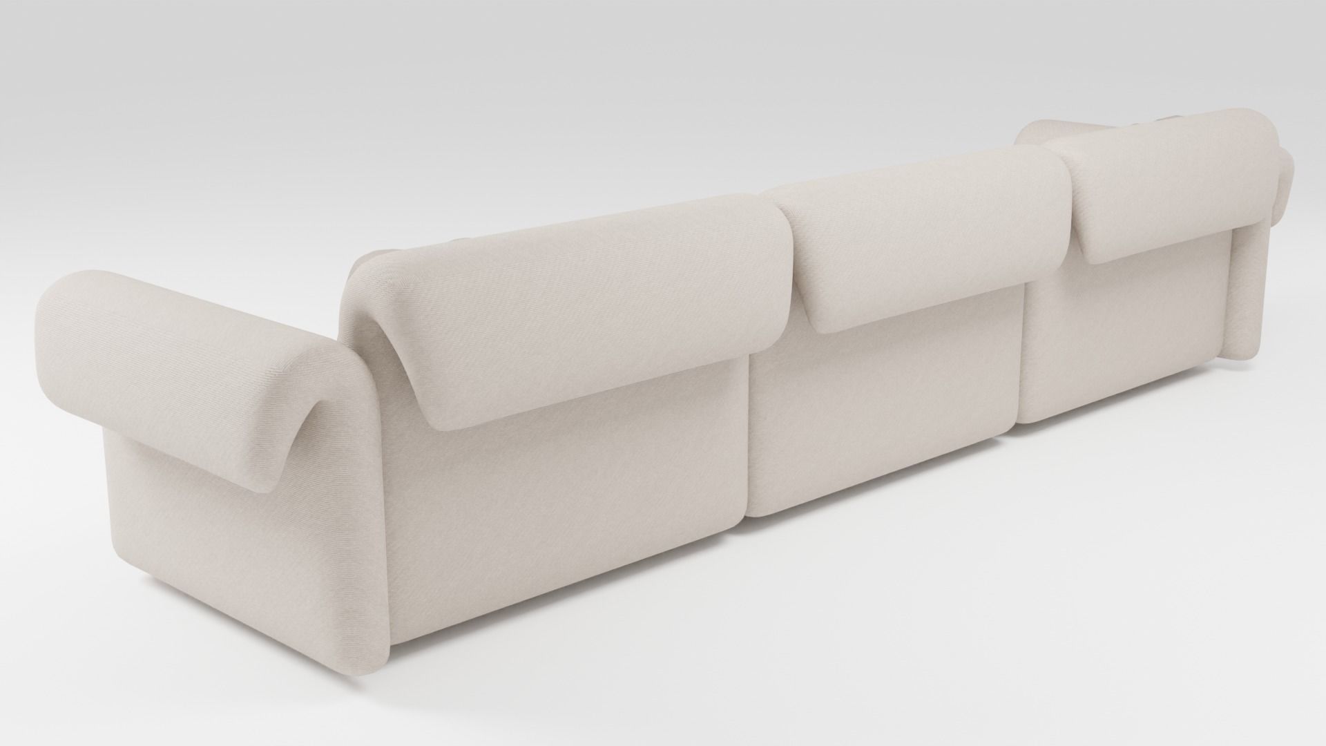 Sofa with elegant shapes in a minimalist style in light colors 3D model_3