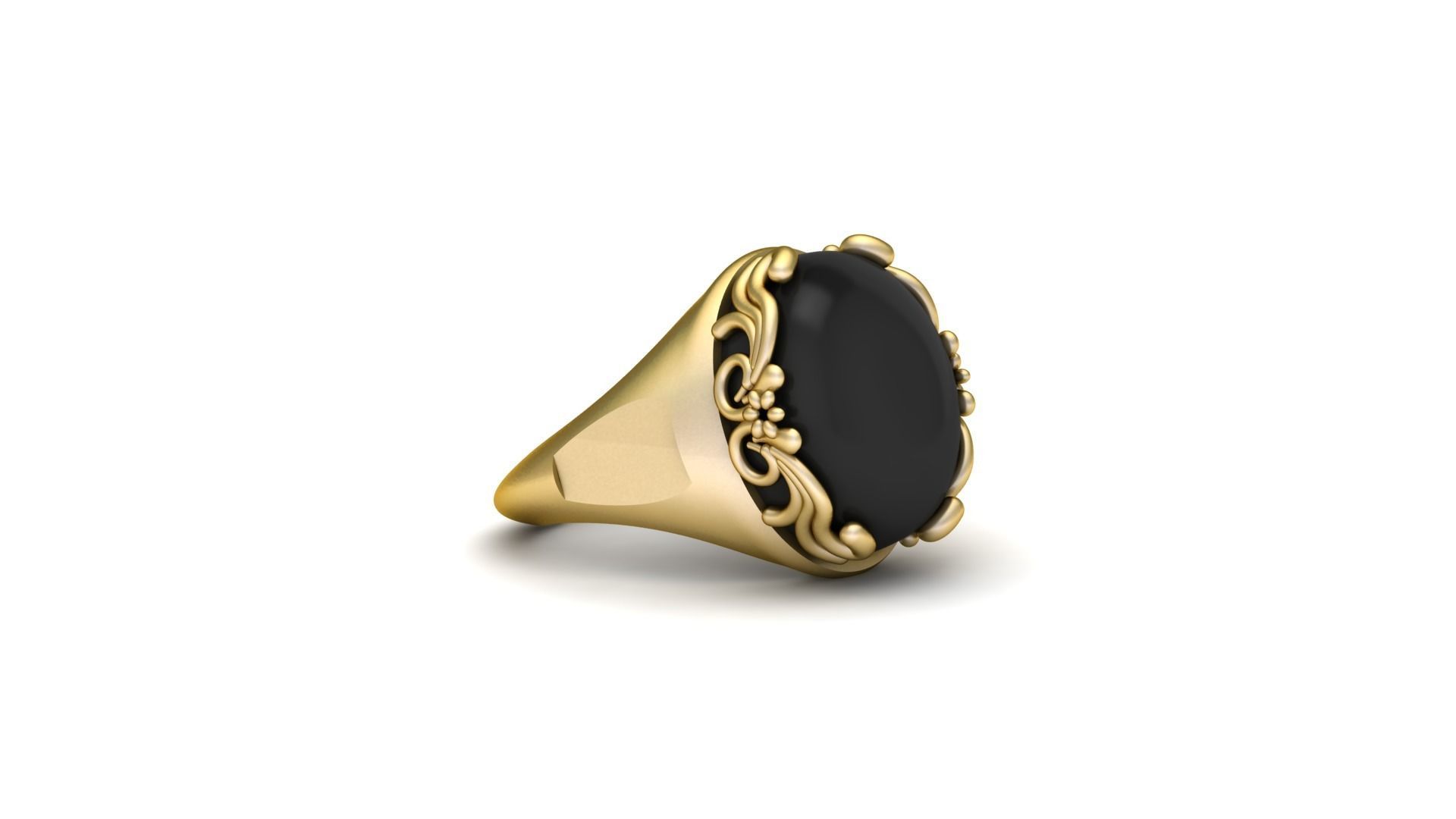 BLACK ONYX RING FOR MEN FASHION 3D PRINTABLE MODEL 3D print model_3