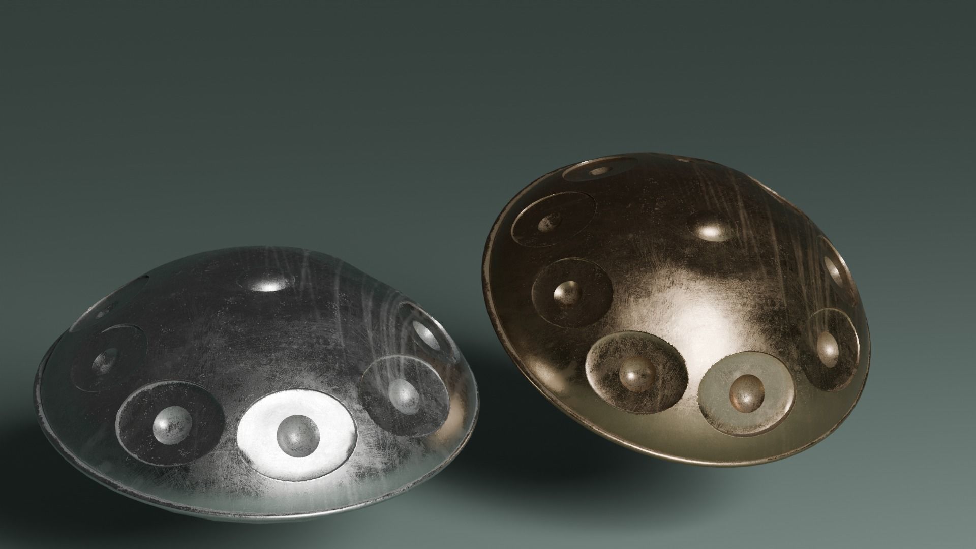 Handpan Low-poly 3D model_4