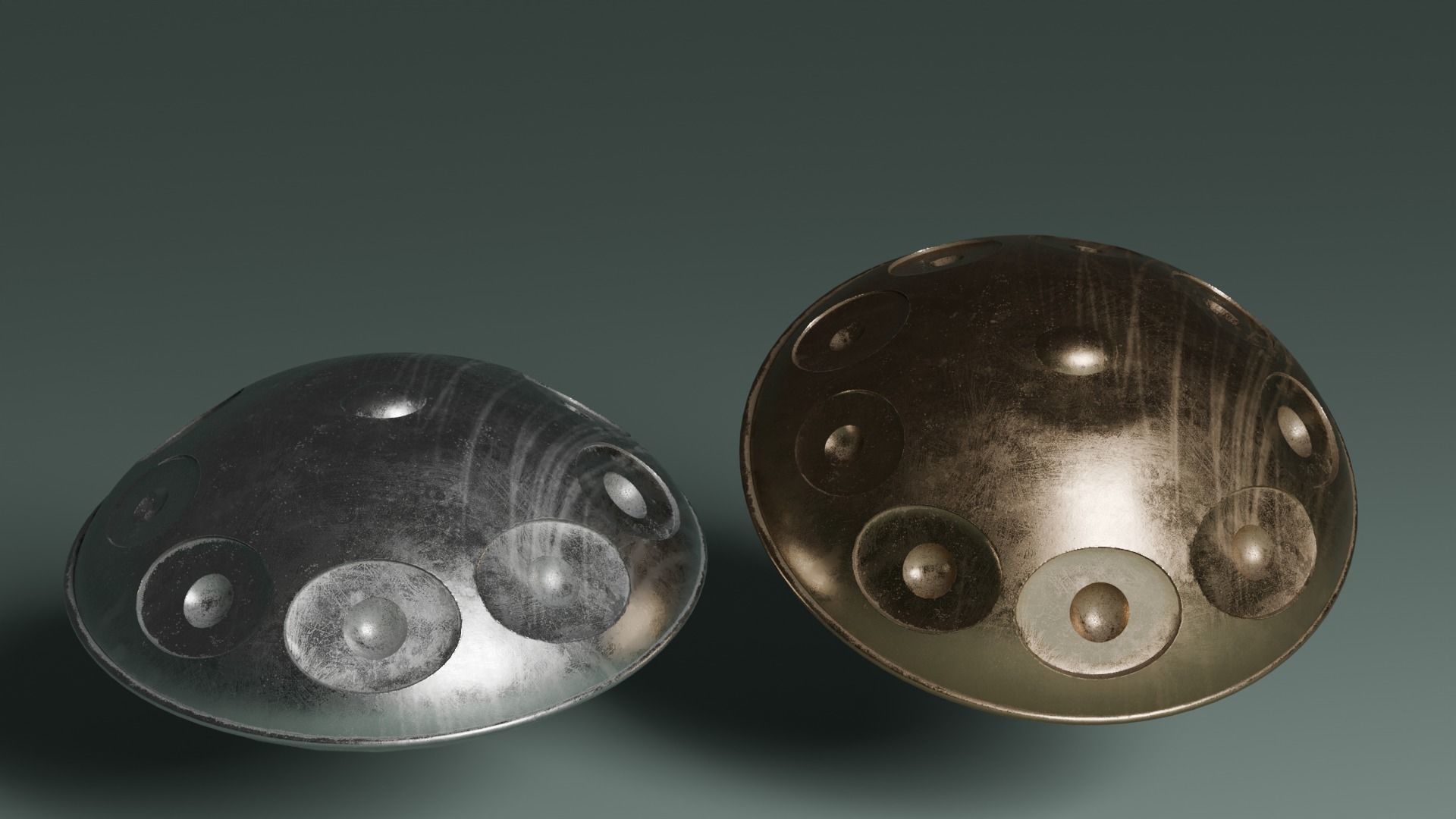 Handpan Low-poly 3D model_2