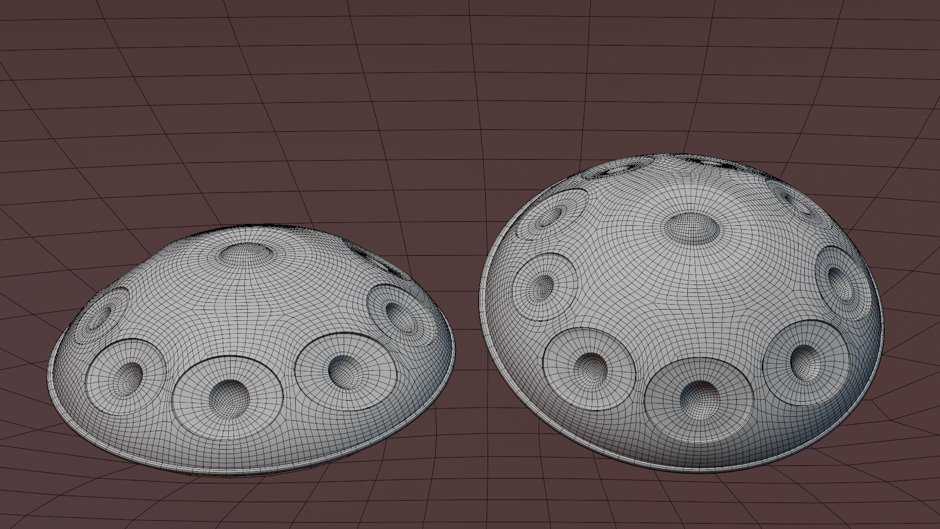 Handpan Low-poly 3D model_10