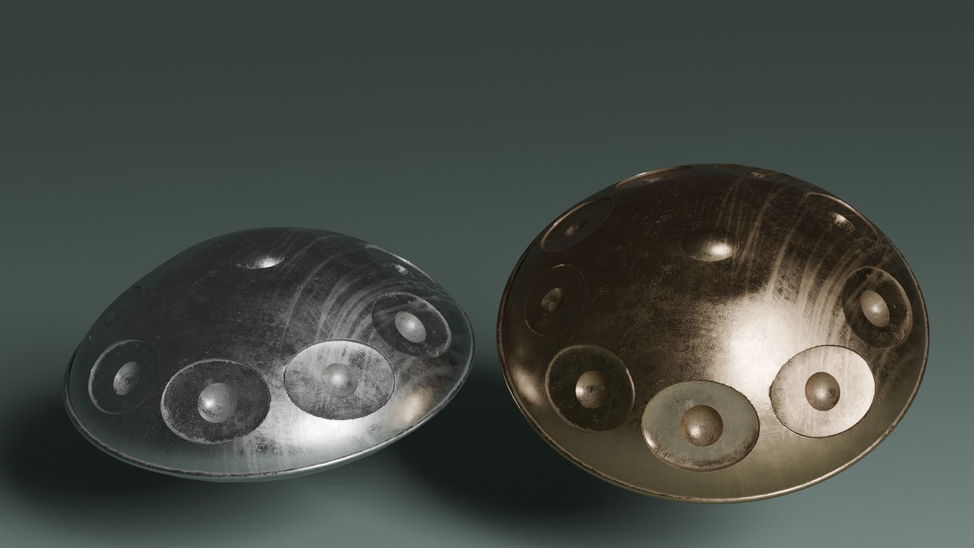 Handpan Low-poly 3D model_9