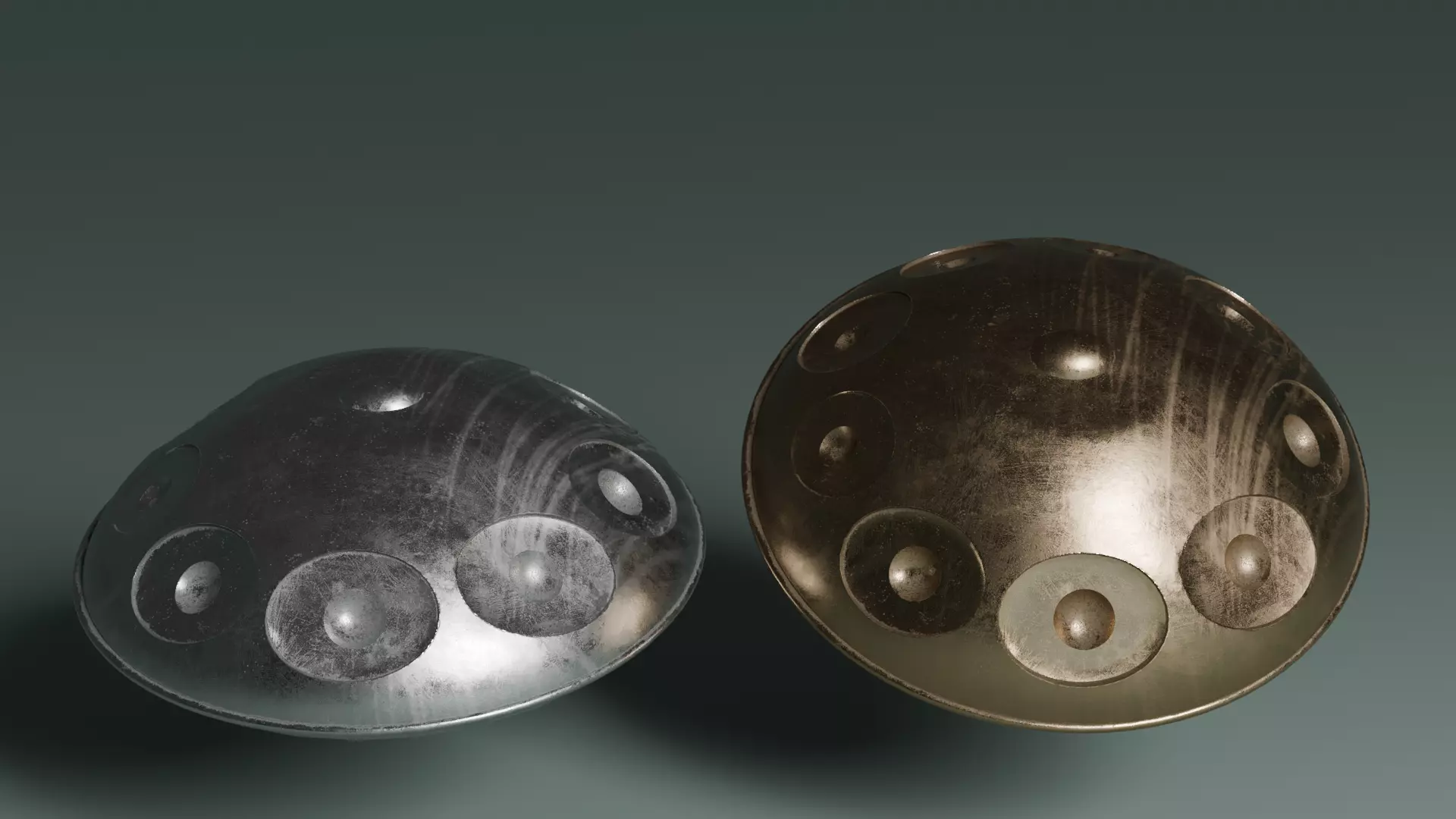 Handpan Low-poly 3D model_0