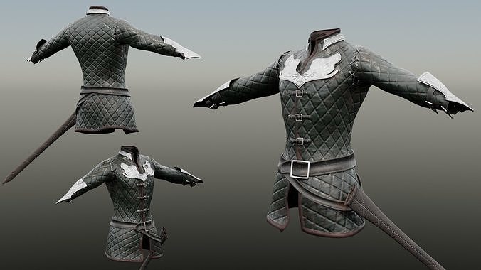 Medival jacket Low-poly 3D model