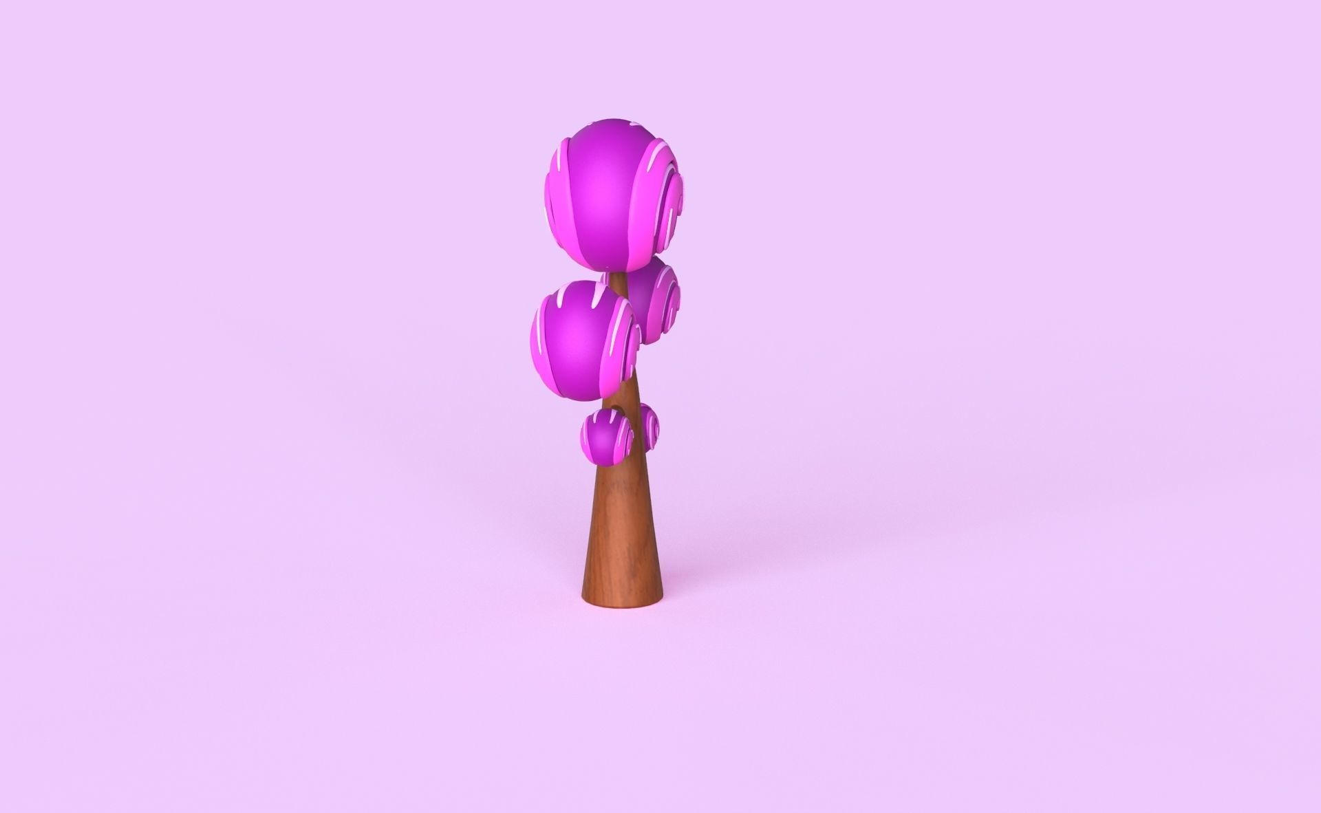 Cartoon Candy Tree 5 Low-poly 3D model_13