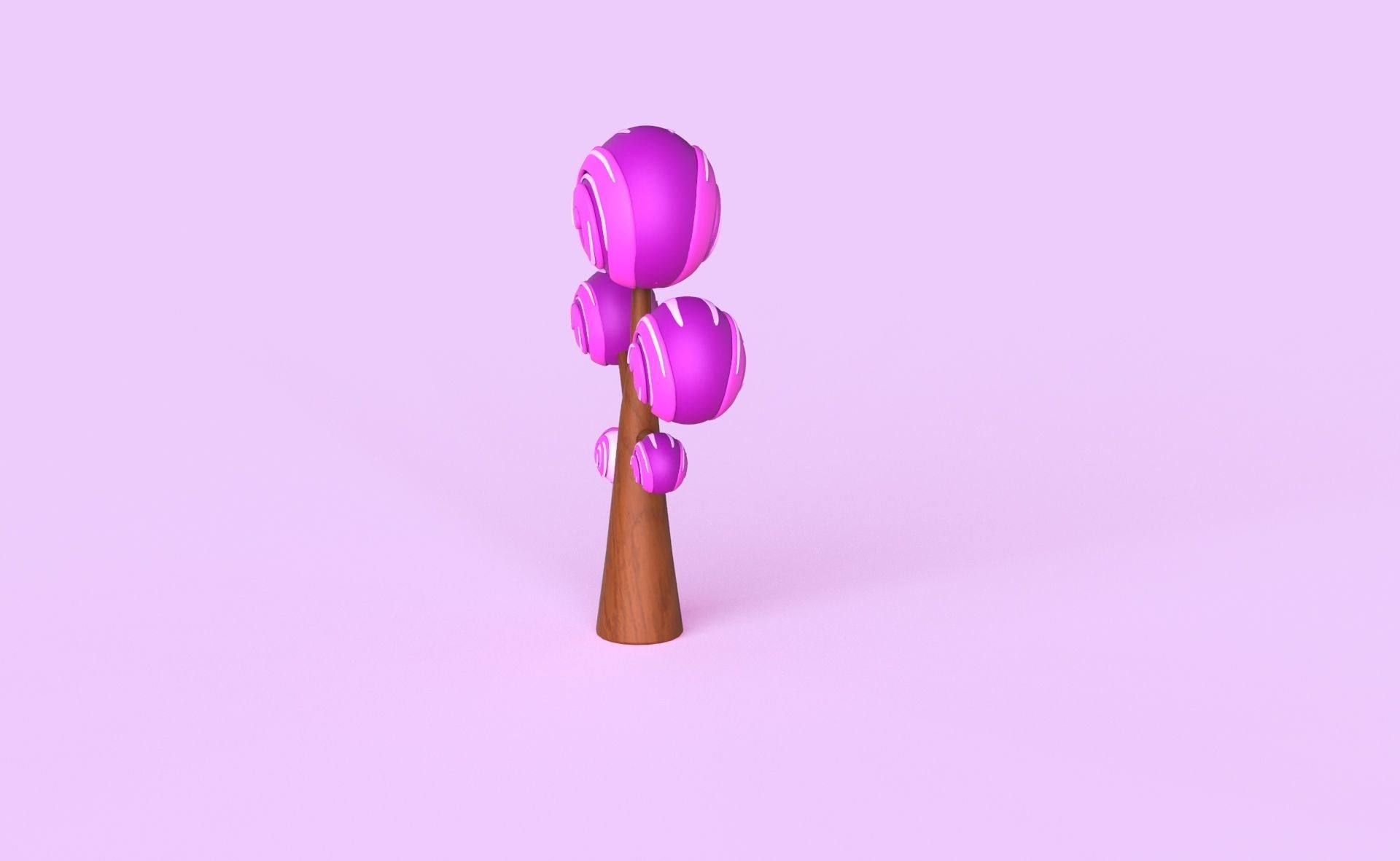 Cartoon Candy Tree 5 Low-poly 3D model_12