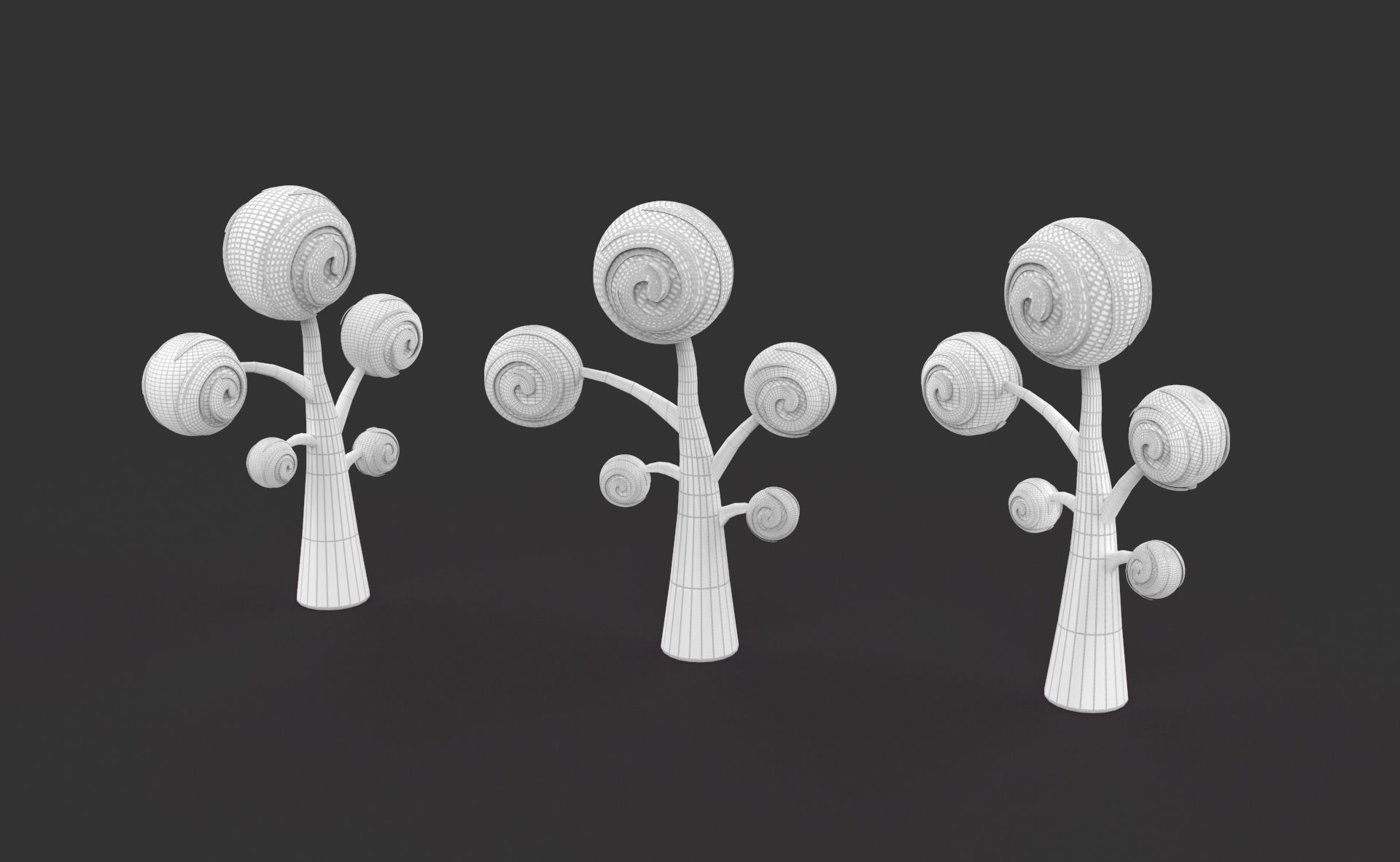 Cartoon Candy Tree 5 Low-poly 3D model_17