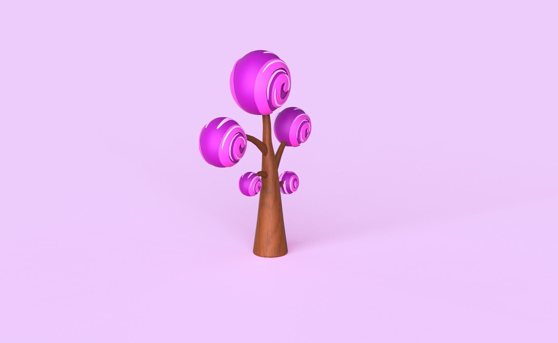 Cartoon Candy Tree 5 Low-poly 3D model_14