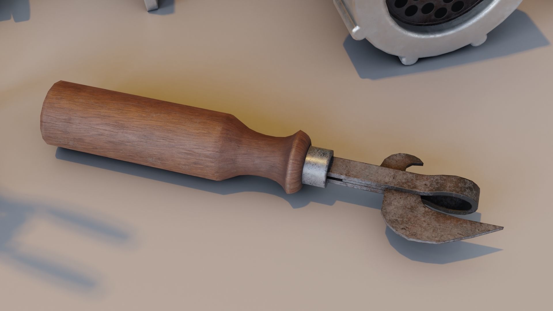 Old metallic kitchen appliances from ussr Low-poly 3D model_8