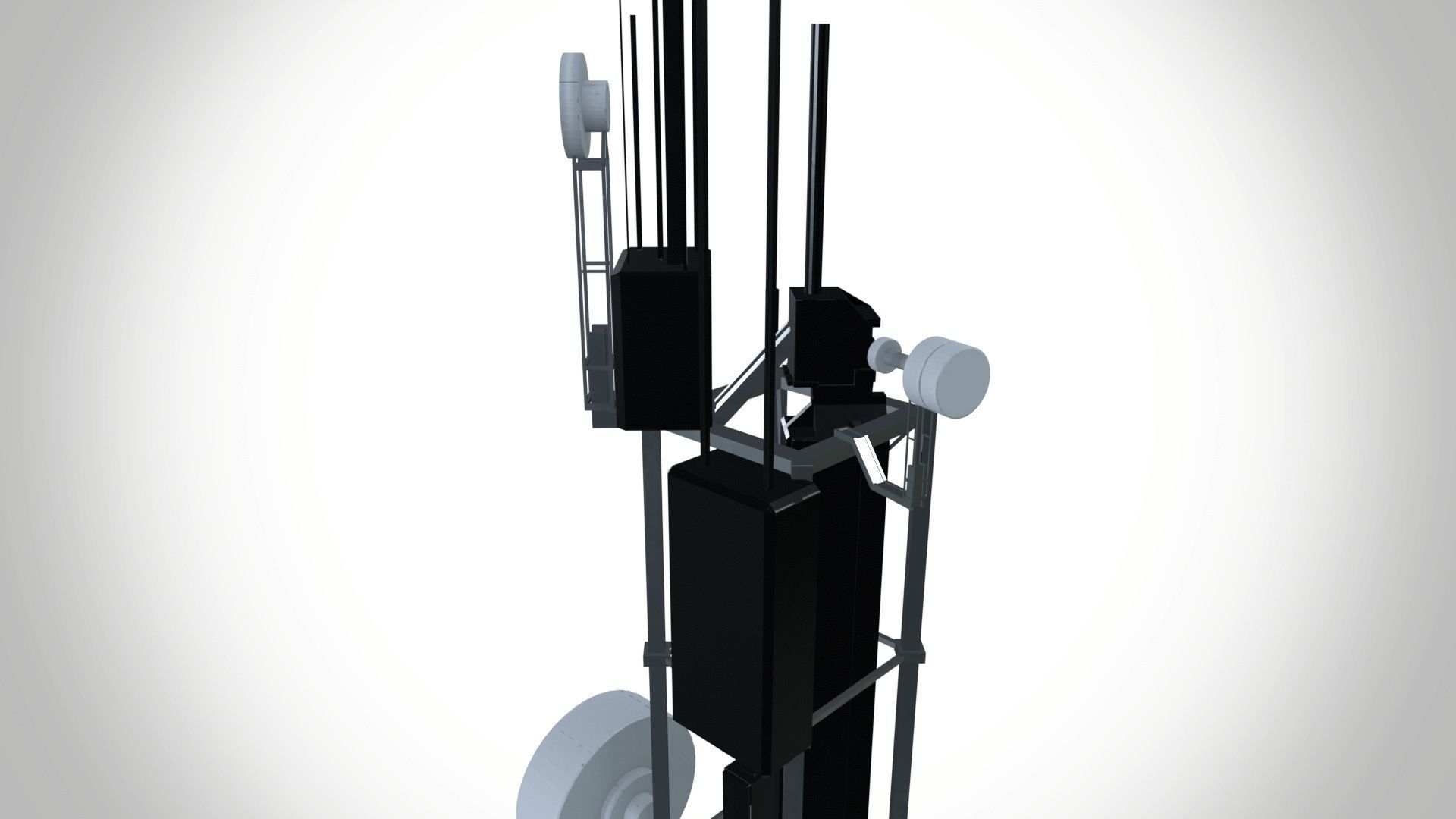 Cell Tower Low-poly 3D model_5