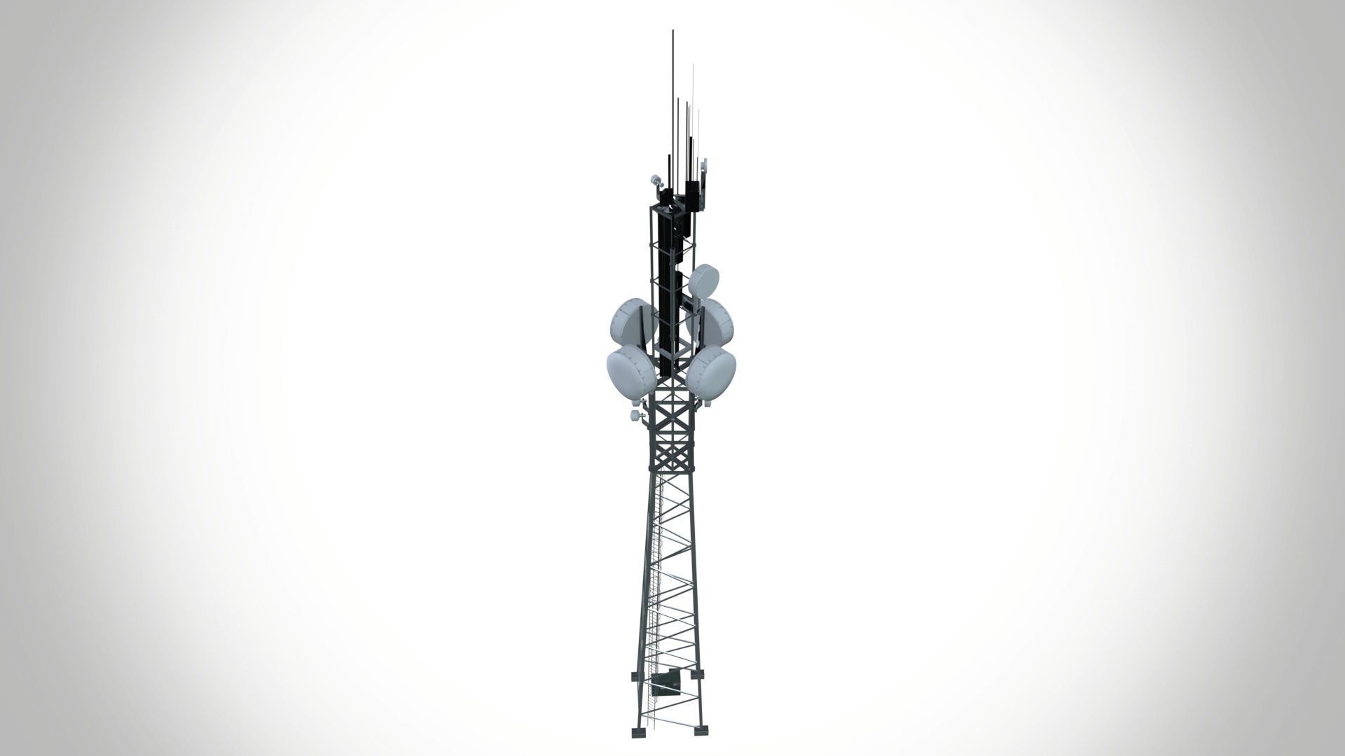Cell Tower Low-poly 3D model_2