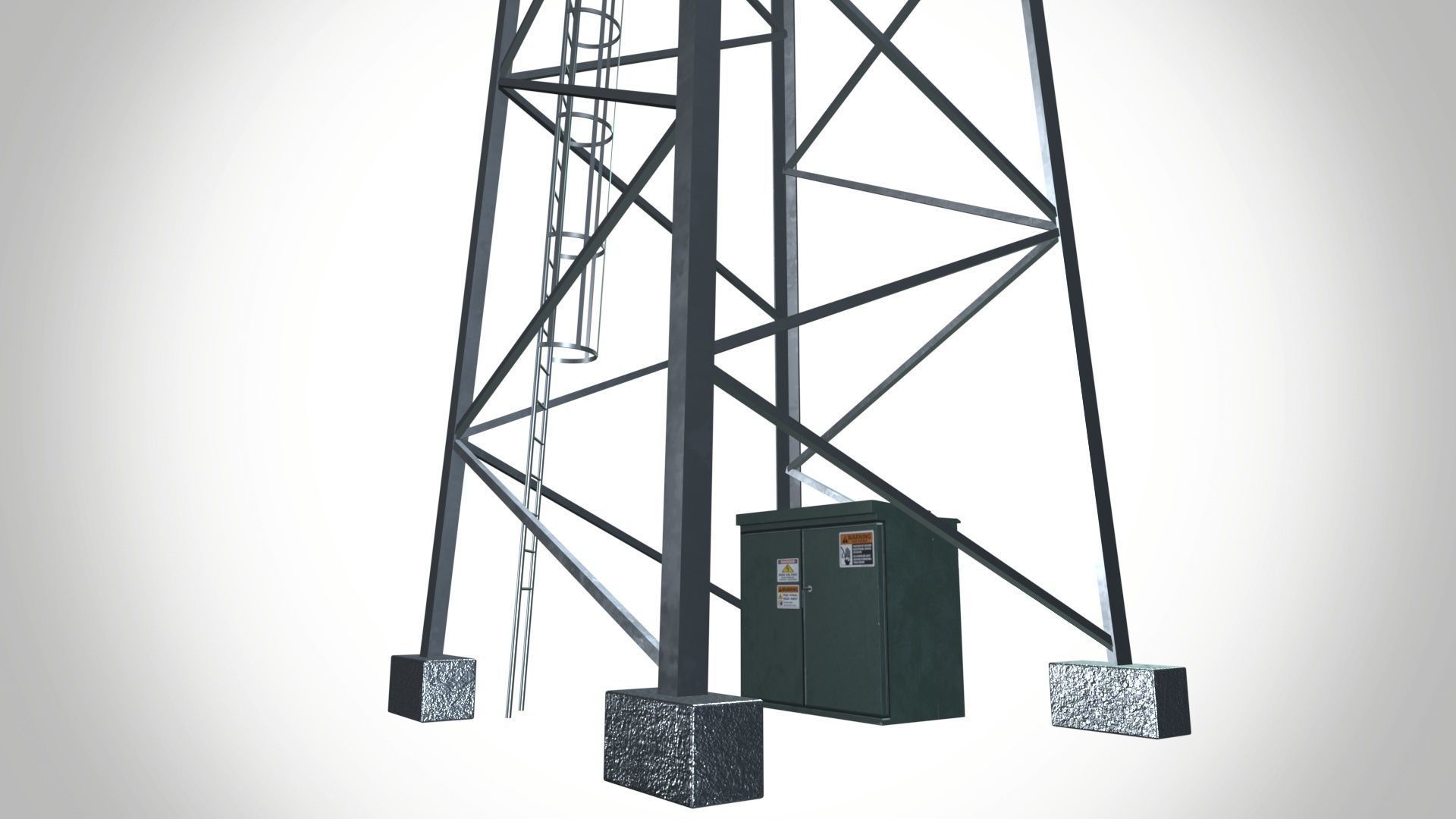 Cell Tower Low-poly 3D model_7