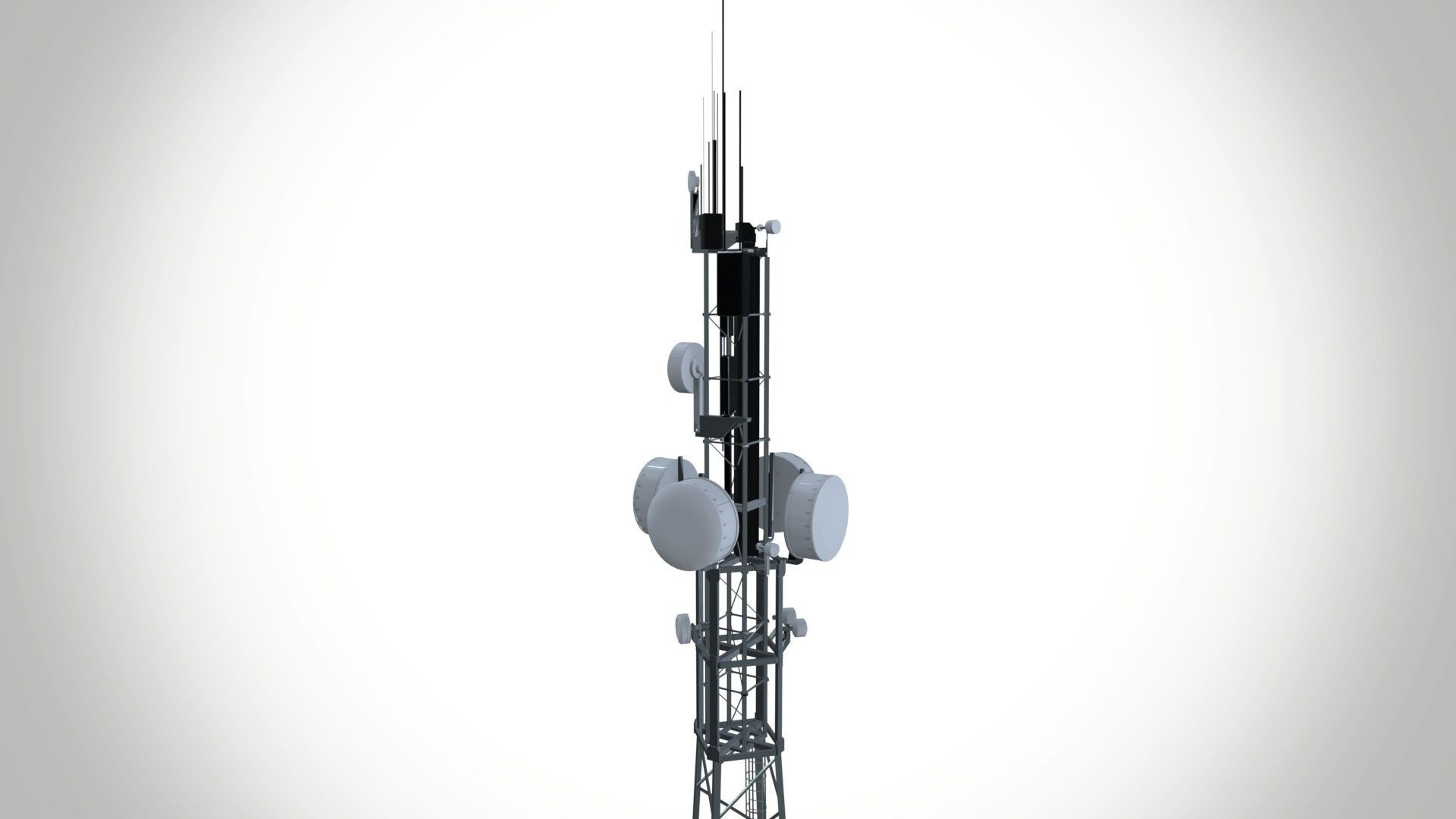 Cell Tower Low-poly 3D model_4