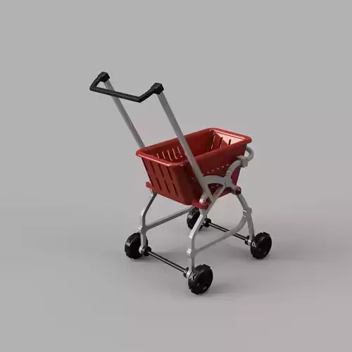 Shopping Trolley Cart 3D Printable Barbie 3D print model
