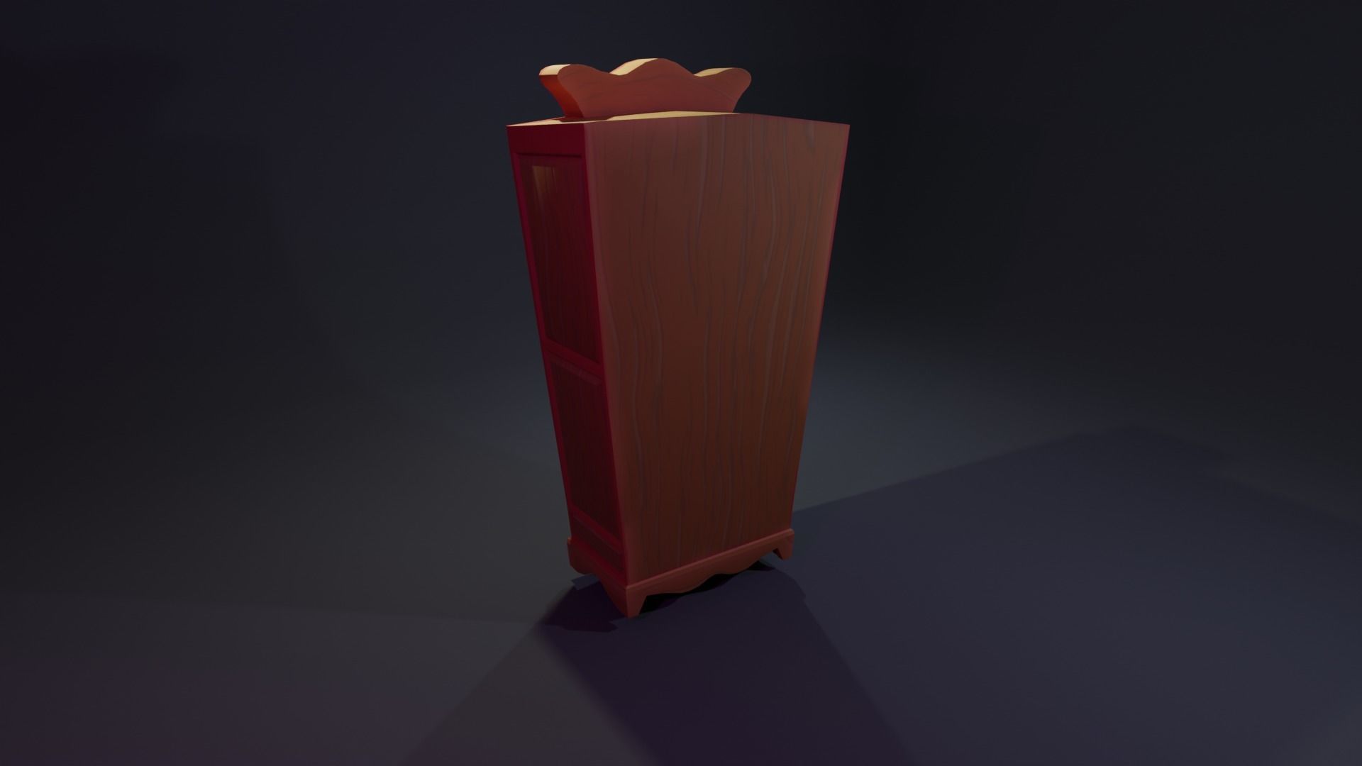  sytlized game ready wardrobe Free low-poly 3D model_2