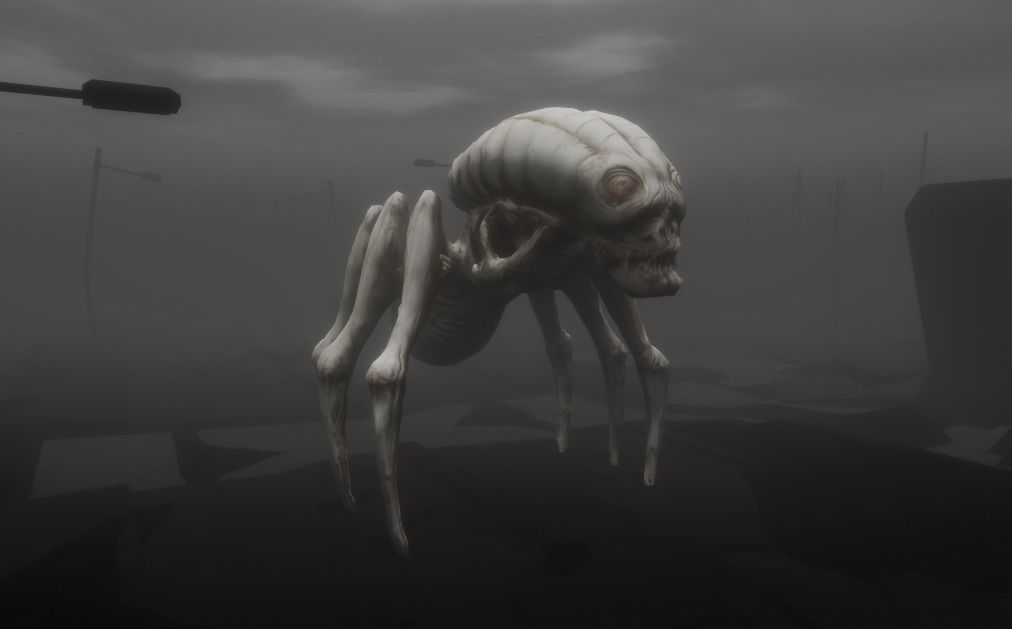 Skeletal Horror Spider Free low-poly 3D model_2