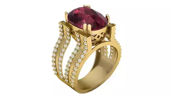LUXURY WEDDING DIMOND RING FOR WOMEN 3D PRINTABLE MODEL