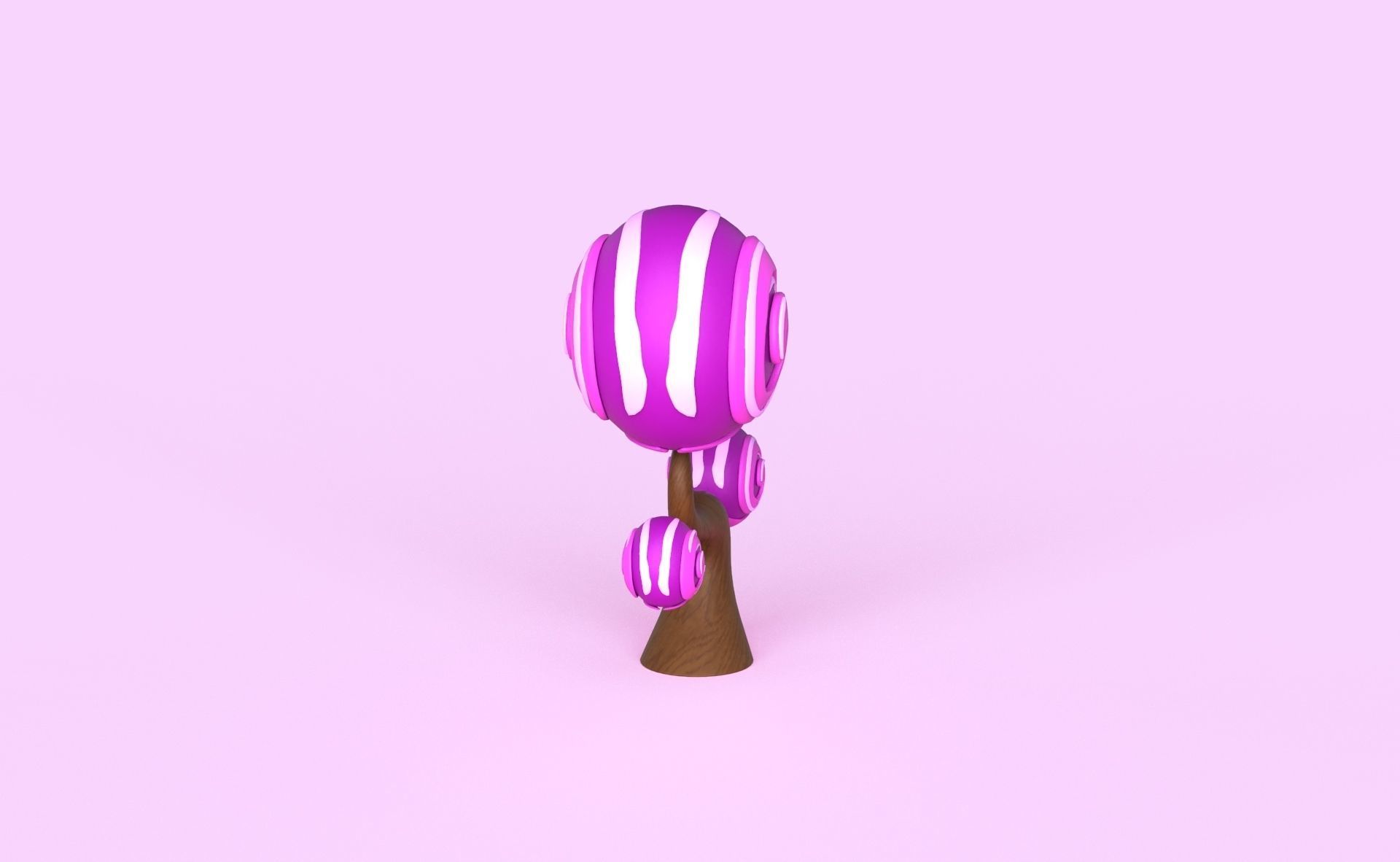 Cartoon Candy Tree 6 Low-poly 3D model_6