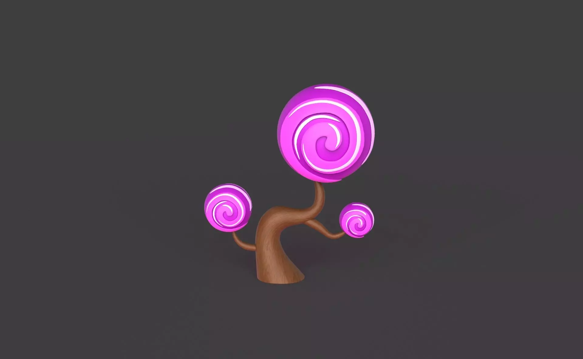 Cartoon Candy Tree 6 Low-poly 3D model_0