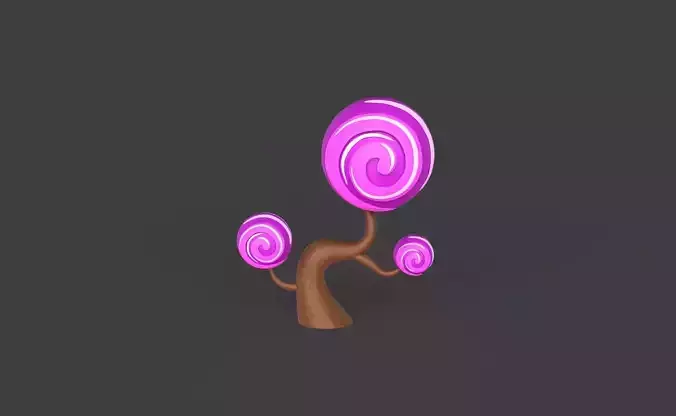 Cartoon Candy Tree 6 Low-poly 3D model