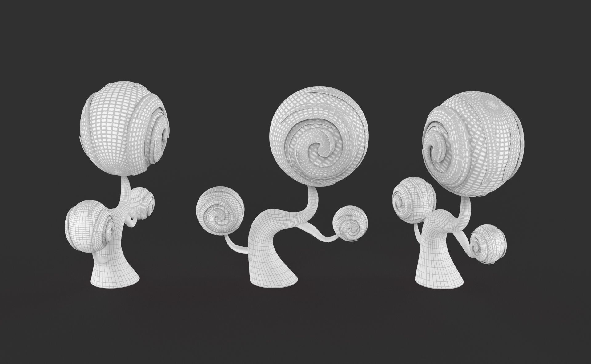 Cartoon Candy Tree 6 Low-poly 3D model_17